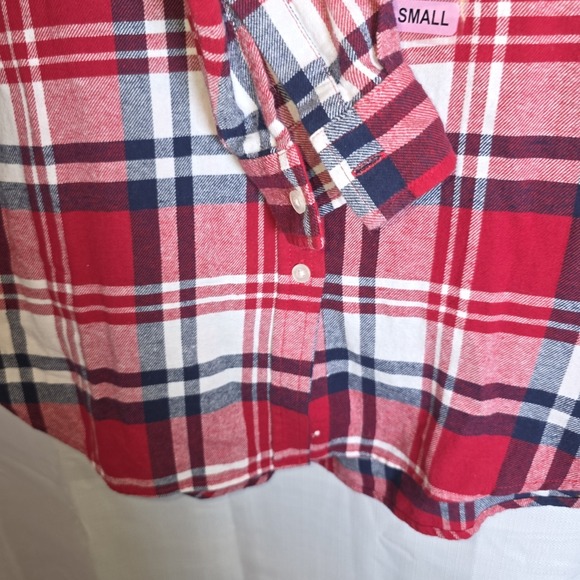 GAP Women's Soft Button Down Long Sleeve Boyfriend Flannel Shirt Small New Red - Picture 6 of 12